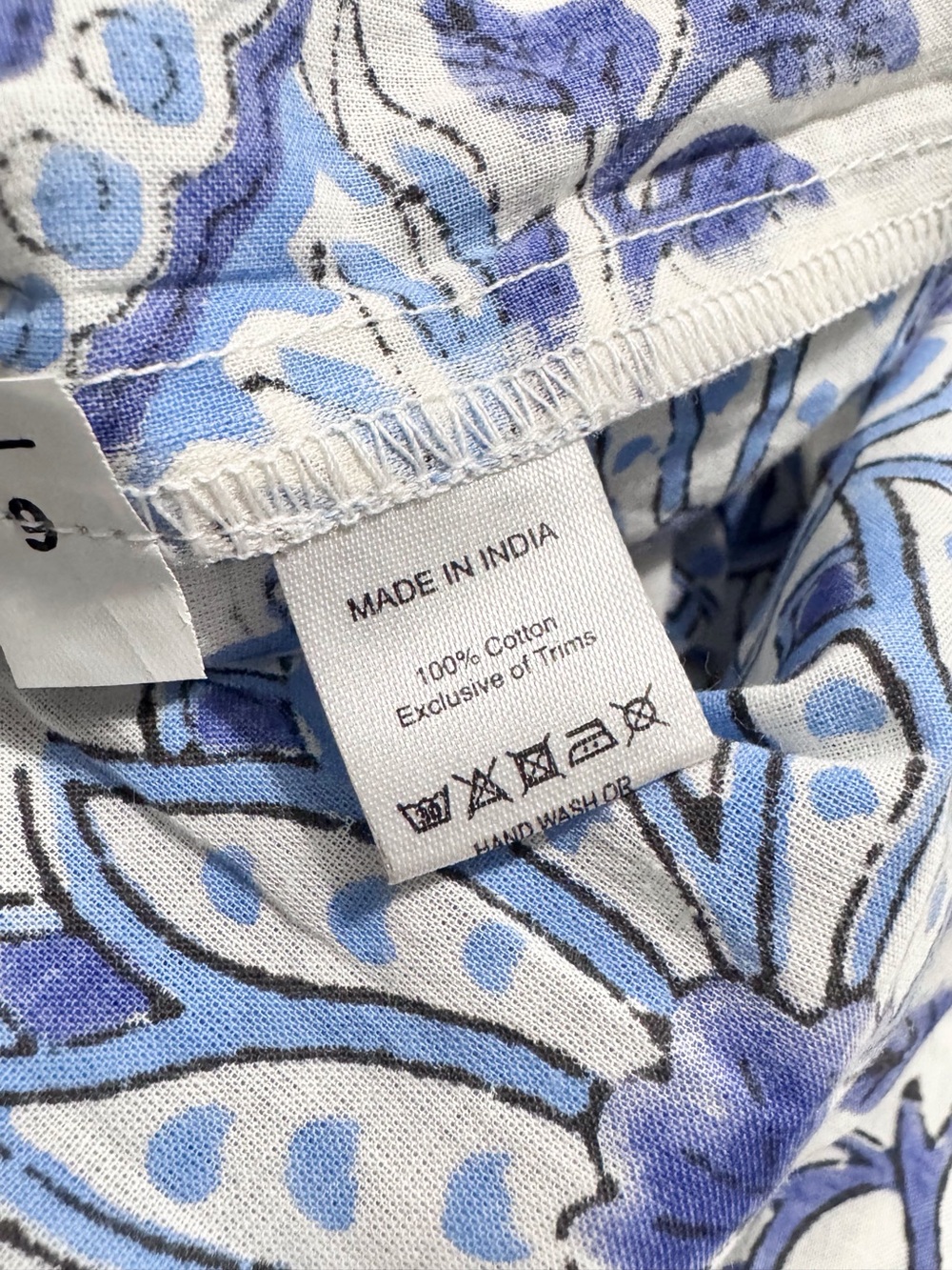 Karni Blue & White Cotton Floral Printed Maxi Dress Size Medium - Picture 8 of 10